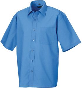 Russell Collection RU935M - Mens Short Sleeve Polycotton Easy Care Poplin Shirt