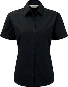 Russell Collection RU937F - Ladies Short Sleeve Pure Cotton Easy Care Poplin Shirt