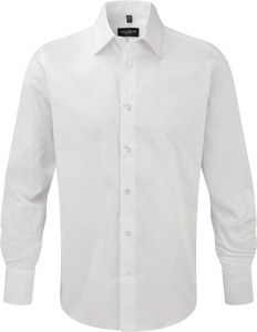 Russell Collection RU946M - Men's Long Sleeve Fitted Shirt White