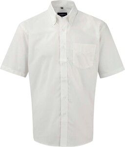 Russell Collection RU933M - Men's Short Sleeve Easy Care Oxford Shirt White