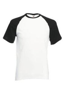 Fruit of the Loom SS026 - Short sleeve baseball tee White/ Black