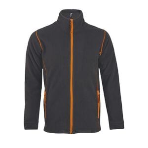 SOL'S 00586 - NOVA MEN Micro Fleece Zipped Jacket Anthracite / Orange