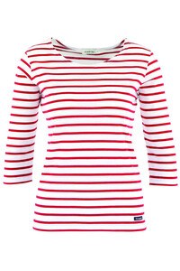 Armor lux AM225 - Cap Coz Ladies’ Breton Shirt Blanc/Braise