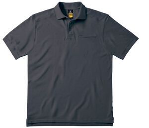 B&C Pro BC815 - Men's short-sleeved polo shirt with chest pocket Dark Grey