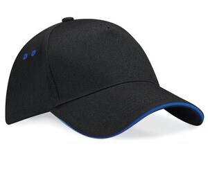 Beechfield BF15C - 5 Panel Cap 100% Cotton Black/Royal