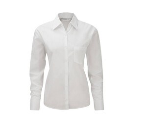 Russell Collection JZ34F - Women's Poplin Shirt White