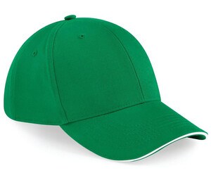 Beechfield BF020 - Athleisure 6 Panel Cap Kelly Green/White