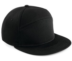 Beechfield BF670 - Snapback Flat Visor Cap Black