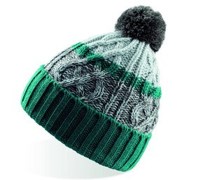 Atlantis AT029 - Cool beanie with pompom Green/Grey