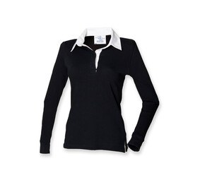 Front row FR101 - Ladies Classic Rugby Shirt Black