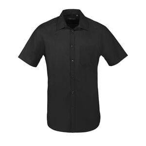 SOL'S 02923 - Bristol Fit Short Sleeve Poplin Men’S Shirt Black