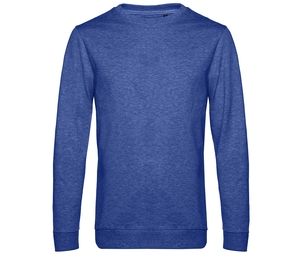 B&C BCU01W - Round neck sweatshirt Heather Royal Blue