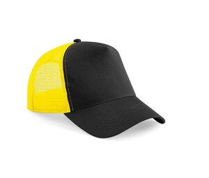 Beechfield BF640 - Half Mesh Trucker Black / Yellow