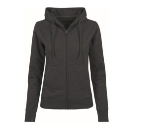 Build Your Brand BY069 - Zip Pullover woman Charcoal