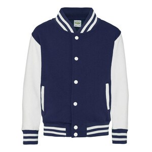 AWDIS JUST HOODS JH043J - Children'S Baseball Sweatshirt Oxford Navy / White