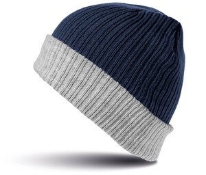 Result RC378 - Acrylic beanie with flap Navy / Grey