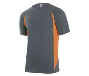 VELILLA V5501 - Two-tone technical T-shirt Grey / Fluo Orange