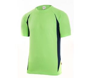 VELILLA V5501 - Two-tone technical T-shirt Lime/ Navy