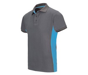 VELILLA V5504 - POLO BICOLORE MANCHES COURTES Grey / Sky Blue