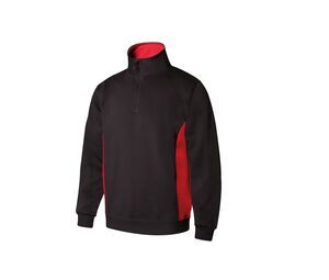 VELILLA V5704 - Two-tone zipped collar sweatshirt Black / Red