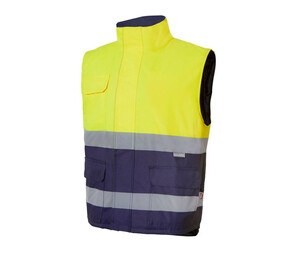 VELILLA V35902 - BICOLOR HIGH VISIBILITY  BODYWARMER  Fluo Yellow / Navy