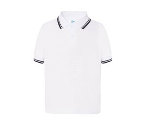 JHK JK205K - Contrasting children's polo shirt White / Navy