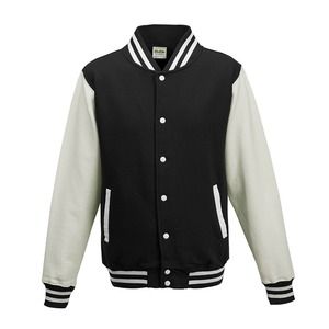 AWDIS JH043 - Baseball sweatshirt Jet Black / White