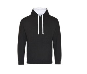 AWDIS JH003 - Contrast Hoodie Jet Black / Arctic White