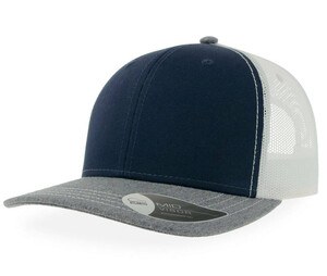 Atlantis AT212 - Trucker cap Navy / Grey Melange / White