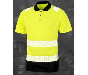 Result RS501X - High visibility polo shirt in recycled polyester Fluorescent Yellow / Black