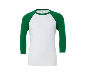 Bella + Canvas BE3200 - Baseball Sleeve T-Shirt White / Kelly