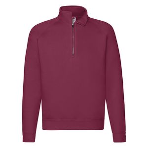 Fruit of the Loom 62-032-0 - Zip Neck Raglansweat Burgundy