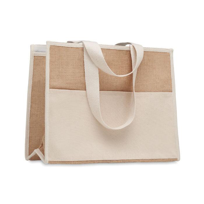 GiftRetail MO6160 - CAMPO DE GELI Jute and canvas cooler bag