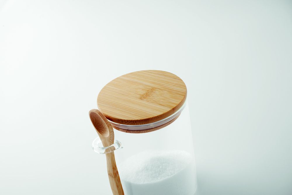 GiftRetail MO6247 - BOROSPOON Glass jar with spoon 600 ml