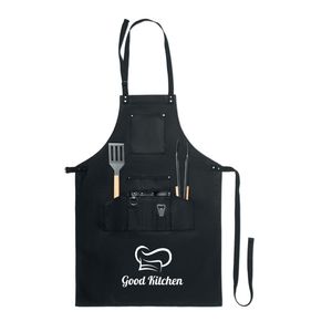 GiftRetail MO6538 - SOUS CHEF Apron BBQ set Black