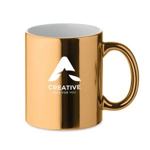 GiftRetail MO6607 - HOLLY Ceramic mug metallic 300 ml Gold