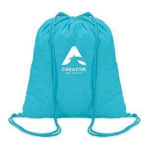 GiftRetail MO8484 - COLORED 100gr/m² cotton drawstring bag Turquoise