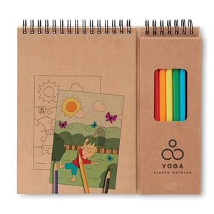 GiftRetail MO8769 - COLOPAD Colouring set with notepad Beige