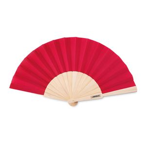 GiftRetail MO9532 - FANNY WOOD Manual hand fan Red