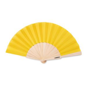 GiftRetail MO9532 - FANNY WOOD Manual hand fan Yellow