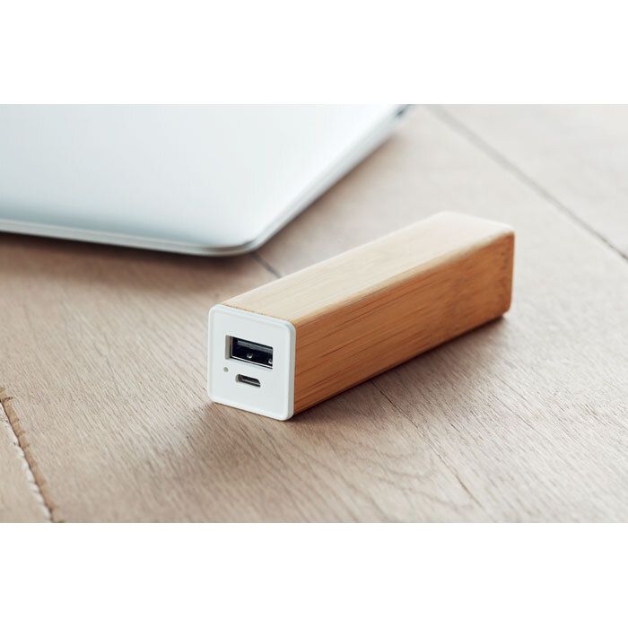 GiftRetail MO9673 - POWERBAM Power bank bamboo 2200 mAh