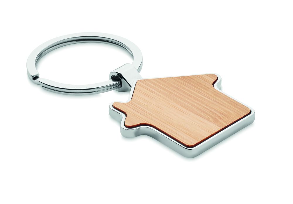 GiftRetail MO9949 - BURNIE House key ring metal bamboo