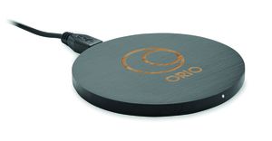 GiftRetail MO6390 - RUNDO + Round wireless charger bamboo Black