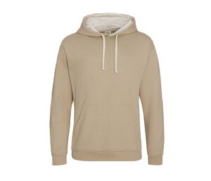 AWDIS JH003 - Contrast Hoodie Desert Sand / Vanilla Milkshake