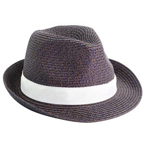 EgotierPro 29533 - Flexible One-Size Straw Hat, Various Colors PANAMA Blue
