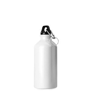 EgotierPro 31028 - 500ml Aluminum Bottle with Carabiner Keyring White