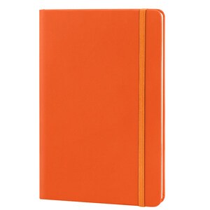 EgotierPro 30083 - A5 PU Cover Notebook with Elastic Band LUXE Orange