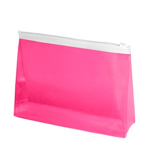 EgotierPro 34054 - Translucent PVC Toilet Bag with Zip SOFIE Fuchsia