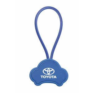 EgotierPro 36034 - Aluminum Car-Shaped Keychain with Silicone Tow DRIVE Blue