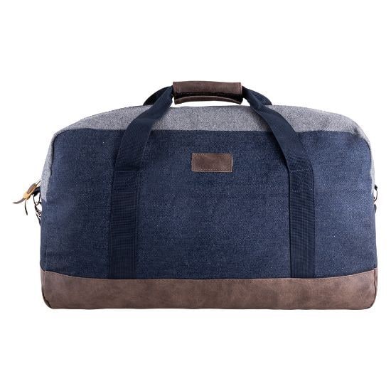 EgotierPro 37030 - Modern Wide Cotton Travel Bag, Jeans-Finish HIGHLINE